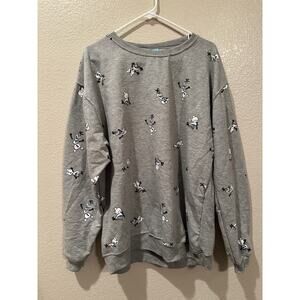 NWOT Disney Frozen Olaf AOP Gray Crewneck Sweatshirt Sz XXL